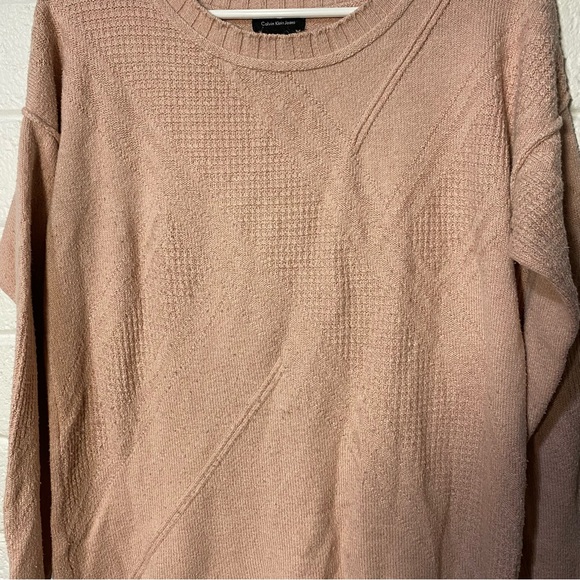 Calvin Klein Pink Textured Knit Sweater Long Oversized Soft Women’s Small - Picture 7 of 7